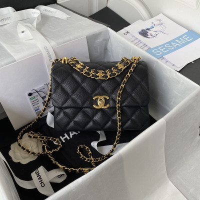 AS3580 Black Grained Calfskin Gold Tone Metal