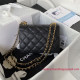 AS3580 Black Grained Calfskin Gold Tone Metal