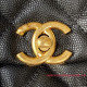 AS3580 Black Grained Calfskin Gold Tone Metal