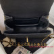 AS3580 Black Grained Calfskin Gold Tone Metal