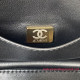 AS3580 Black Grained Calfskin Gold Tone Metal