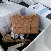 AS3580 Caramel Grained Calfskin Gold Tone Metal