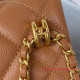 AS3580 Caramel Grained Calfskin Gold Tone Metal
