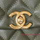 AS3580 Dark Green Grained Calfskin Gold Tone Metal