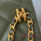 AS3580 Dark Green Grained Calfskin Gold Tone Metal