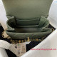AS3580 Dark Green Grained Calfskin Gold Tone Metal