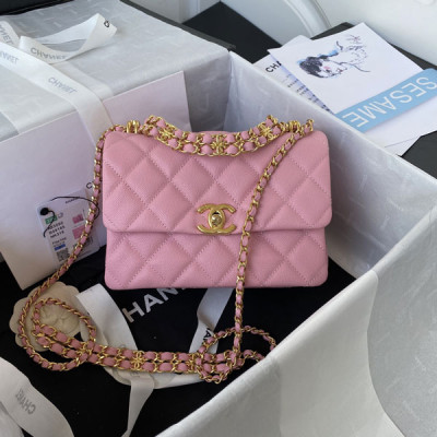 AS3580 Pink Grained Calfskin Gold Tone Metal