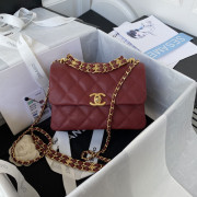 AS3580 Red Grained Calfskin Gold Tone Metal