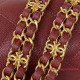 AS3580 Red Grained Calfskin Gold Tone Metal