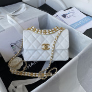 AS3580 White Grained Calfskin Gold Tone Metal