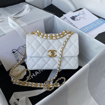 AS3580 White Grained Calfskin Gold Tone Metal