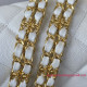 AS3580 White Grained Calfskin Gold Tone Metal