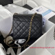 AS3649 Black Goat Skin Gold Tone Metal