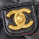 AS3649 Black Goat Skin Gold Tone Metal