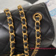 AS3649 Black Goat Skin Gold Tone Metal
