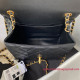 AS3649 Black Goat Skin Gold Tone Metal