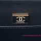 AS3649 Black Goat Skin Gold Tone Metal