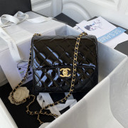 AS3649 Black Patent Calfskin Gold Tone Metal
