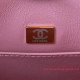 AS3649 Pink Goat Skin Gold Tone Metal