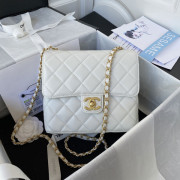 AS3649 White Goat Skin Gold Tone Metal