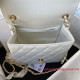 AS3649 White Goat Skin Gold Tone Metal